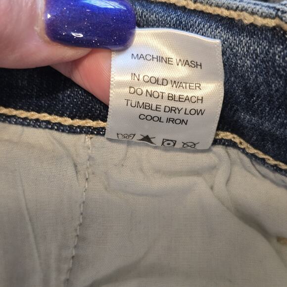 Judy Blue Wide Leg Crop Jeans Womens 7/28 Blue Light Wash Button Fly Bohemian - Picture 5 of 12